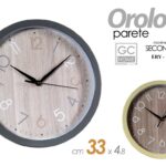 OROLOGIO DA PARETE SILENZIOSO CLASSICO MODERNO NUMERI GRANDI EFFETTO LEGNO 33 cm