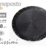 Segnaposto tondo tavola sottopiatto ricevimenti moderno vintage nero 38 cm