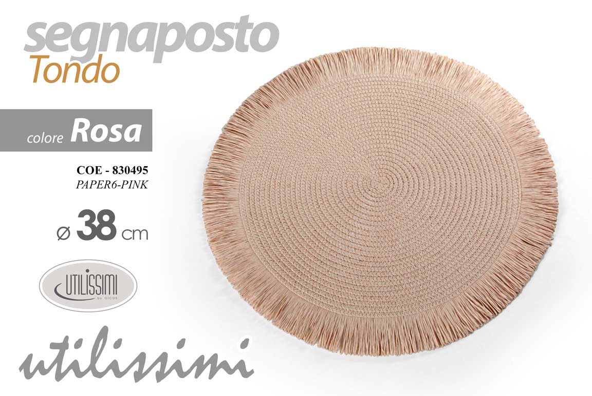 8025569830495 Segnaposto tondo tavola sottopiatto ricevimenti moderno vintage rosa pink 38 cm - immagine 1