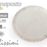 Segnaposto tondo tavola sottopiatto ricevimenti moderno vintage bianco 38 cm