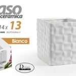 VASO IN CERAMICA QUADRATO CENTROTAVOLA EVENTI SEGNAPOSTO CLASSICO MODERNO 14*13