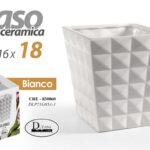 VASO IN CERAMICA QUADRATO CENTROTAVOLA EVENTI CONO CLASSICO MODERNO 18*16 cm