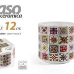 VASO CERAMICA MEDITERRANEO CACHEPOT CENTROTAVOLA SEGNAPOSTO STIL SICILIA 12*12cm