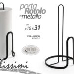 PORTA ROTOLO DA TAVOLA METALLO NERO MODERNO SCOTTEX CARTA CUCINA TOVAGLIOLI 31cm