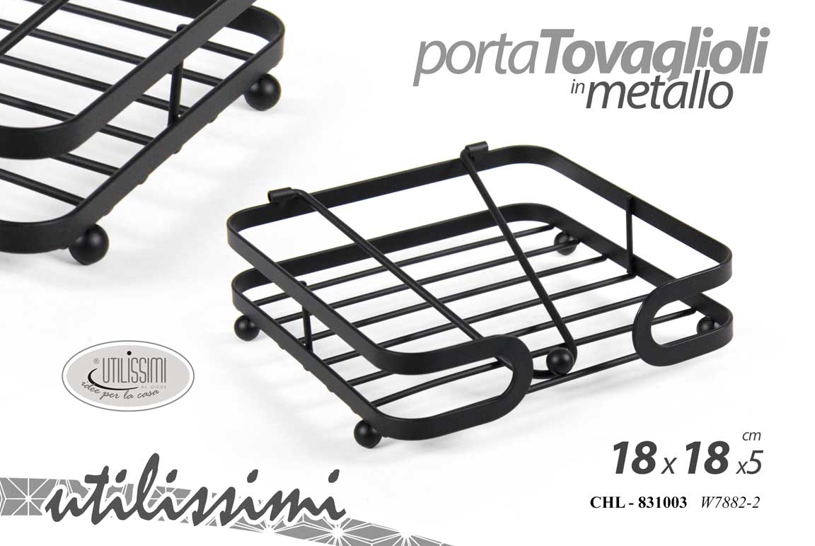 8025569831003 PORTATOVAGLIOLI DA TAVOLA METALLO CASA PIZZERIA RISTORANTE PUB MODERNO 18*5cm - immagine 1