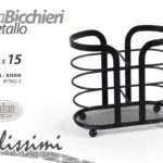 PORTABICCHIERI DA TAVOLO MODERNO DOPPIO VAN METALLO CASA BAR FESTE PARTY 16*8*15