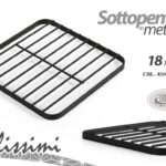Sottopentola tavola quadrato cucina protezione calore metallo nero 18x18x2,5 cm