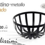 Cestino cucina pane frutta tondo cesto moderno cucina metallo nero 20*20*10