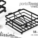 PORTATOVAGLIOLI DA TAVOLA METALLO NERO CASA RISTORANTE PUB BAR MODERNO 18*18*8cm