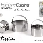 3 STAMPI ROTONDI TONDI STAMPO DOLCI BISCOTTI PASTICCERIA CUCINA METALLO 5/6/8 cm