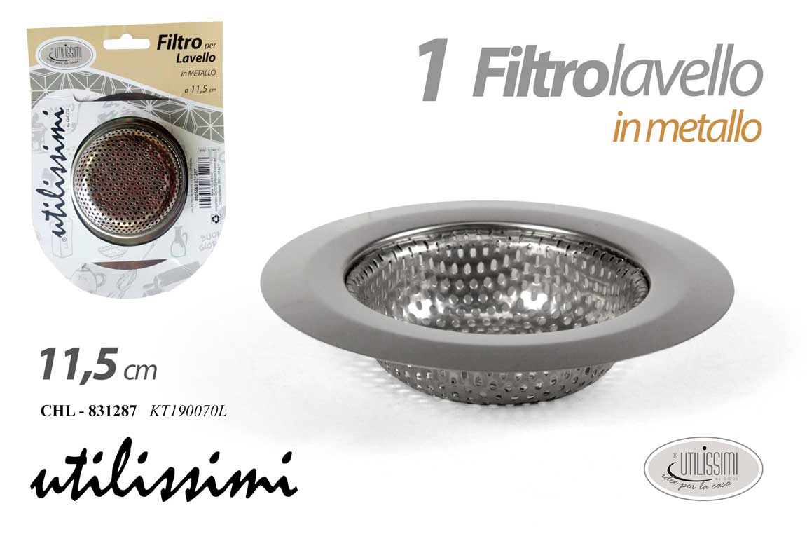 8025569831287 FILTRO LAVELLO CUCINA TAPPO CESTELLO SCARICO INTASA VALVOLA METALLO 11,5CM - immagine 1