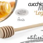 SPARGIMIELE IN LEGNO NATURALE CUCCHIAIO DOSA MIELE BASTONCINO DOSATORE 15 CM