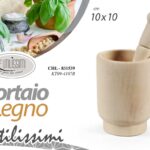 MORTAIO LEGNO Pestello Pesto Aglio Basilico Pepe FRUTTA Verdura Pestatutto 10*10