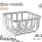 Cestino cucina pane frutta quadrato cesto moderno cucina metallo bianco 20*20*10