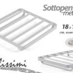 Sottopentola tavola quadrato cucina protezione calore metallo bianco 18x18x2,5