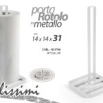 PORTAROTOLO DA TAVOLA METALLO BIANCO MODERNO SCOTTEX CUCINA TOVAGLIOLI 31*14 cm