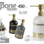 Dosatore sapone liquido trama rombi oro luxury dispenser moderno bagno vetro ass