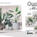 QUADRO STAMPA SU TELA Canvas LEGNO DECORO PIANTE VERDE VASI COLOR ASSORT 45*45cm