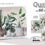 QUADRO STAMPA SU TELA Canvas LEGNO DECORO PIANTE VERDE VASI COLOR ASSORT 60*60cm