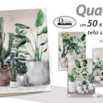 QUADRO STAMPA SU TELA Canvas LEGNO DECORO PIANTE VERDE VASI COLOR ASSORT 50*70cm