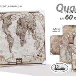 QUADRO PARETE TELA STAMPA LEGNO CASA UFFICIO NEGOZIO CARTINE MONDO MAPPE 60*60