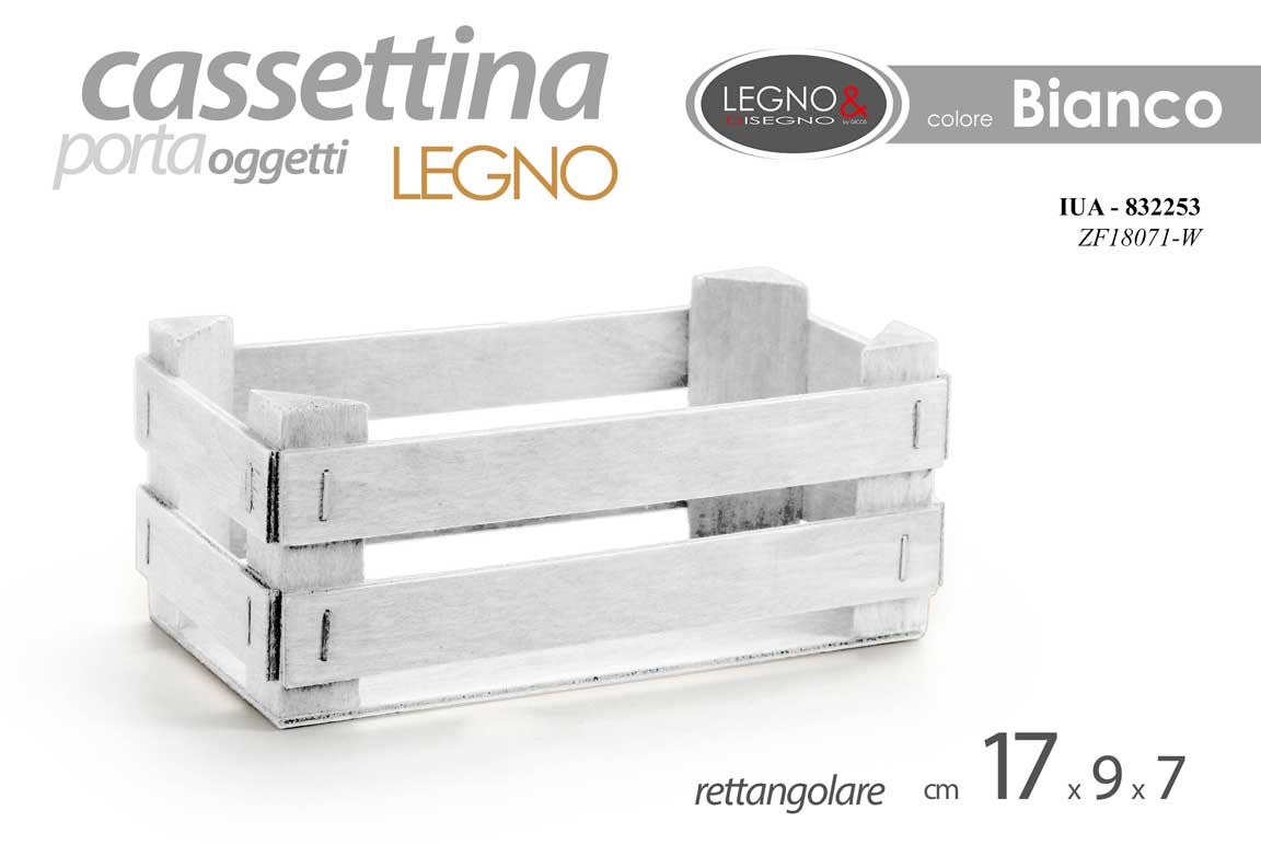8025569832253 CASSETTA PORTA OGGETTI CONTENITORE ORGANIZER CESTINO CASSETTINA LEGNO 17*9*7 CM - immagine 1