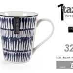 Tazza mug blu latte tè colazione cioccolata porcellana moderno vintage 320 ml