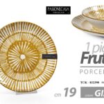 Piatto dolce frutta desset giallo portata porcellana moderno chic elegante 19 cm