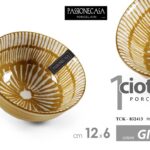 Ciotola ciotolina aperitivo salse tonda porcellana moderno vintage gialla 12 cm