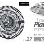 Piatto piano tondo portata porcellana moderno nero elegante servizio tavola 27cm