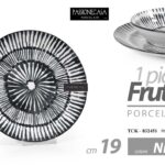 Piatto frutta dolce dessert tondo porcellana moderno nero elegante tavola 19 cm