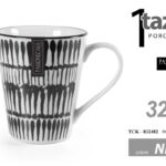Tazza mug latte tè colazione cioccolata porcellana moderno vintage nera 320 ml