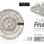 Piatto dolce frutta dessert tondo porcellana moderno tortora elegante 20 cm