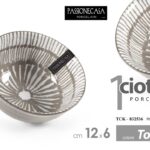 Ciotola ciotolina aperitivo salse tonda porcellana moderno vintage tortora 12 cm
