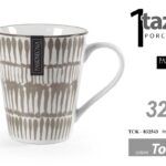 Tazza mug latte tè colazione cioccolata porcellana moderno vintage tortora 320ml