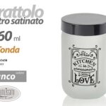BARATTOLO Contenitore Vetro BIANCO LOVE MODERNO SATINATO COPERCHIO 660 ML 14*9cm