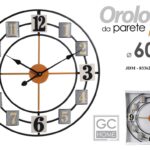 OROLOGIO DA PARETE CHIC Numeri GRANDI METALLO CLASSICO MODERNO MARRONE 60*2 cm
