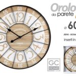 OROLOGIO DA PARETE Numeri GRANDI LEGNO METALLO CLASSICO MODERNO MARRONE 60*2 cm