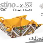 Cestino cesto cesta pane portapane quadrato sicilia mediterraneo tessuto 20*9 cm