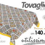TOVAGLIA TAVOLA CUCINA MODERNA TESSUTO RETTANGOLARE TERRA E SOLE 140*180 cm