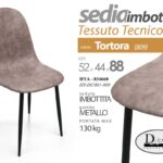 SEDIA METALLO SALOTTO PRANZO IMBOTTITA Design MODERNA TORTORA 52*44*88 cm
