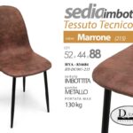 SEDIA METALLO SALOTTO PRANZO IMBOTTITA Design MODERNA TESSUTO TECN 52*44*88 cm