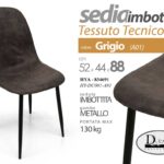 SEDIA METALLO SALOTTO PRANZO IMBOTTITA Design MODERNA GRIGIO 52*44*88 cm