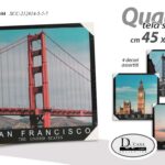 QUADRO PARETE TELA STAMPA SU LEGNO CASA UFFICIO NEGOZIO CITTà MONDO VIAGGI 45*45