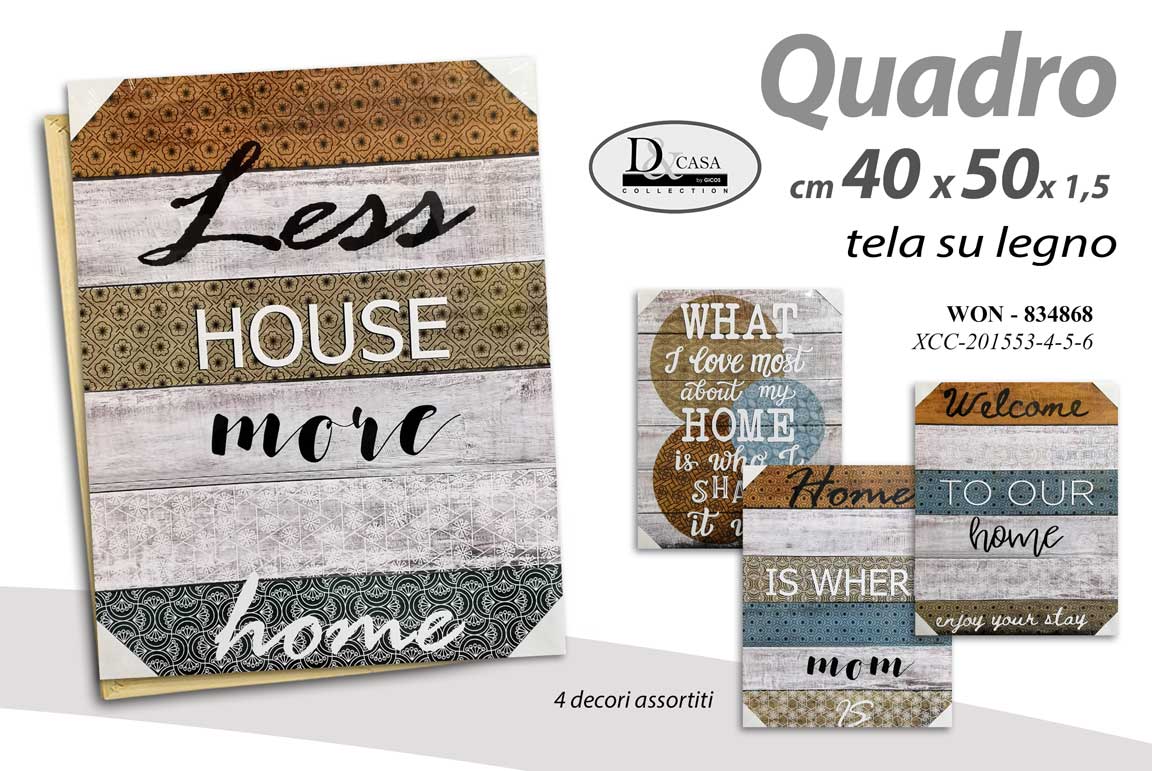 8025569834868 QUADRO STAMPA SU TELA Canvas LEGNO MARE SCRITTE FRASI COLOR ASSORT 50*40 cm - immagine 1
