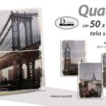 QUADRO STAMPA SU TELA Canvas LEGNO CITTà DEL MONDO MINUMENTI ASSORTITI 50*70 cm