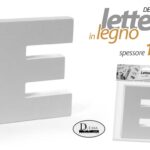 LETTERA E LEGNO TAVOLO MURO MDF BIANCO ALFABETO DECORAZIONE FRASE FRASI 10 cm