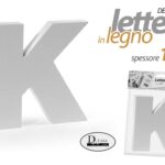 LETTERA K LEGNO TAVOLO MURO MDF BIANCO ALFABETO DECORAZIONE FRASE FRASI 10 cm