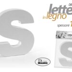 LETTERA S LEGNO TAVOLO MURO MDF BIANCO ALFABETO DECORAZIONE FRASE FRASI 10 cm