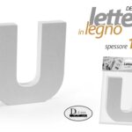 LETTERA U LEGNO TAVOLO MURO MDF BIANCO ALFABETO DECORAZIONE FRASE FRASI 10 cm